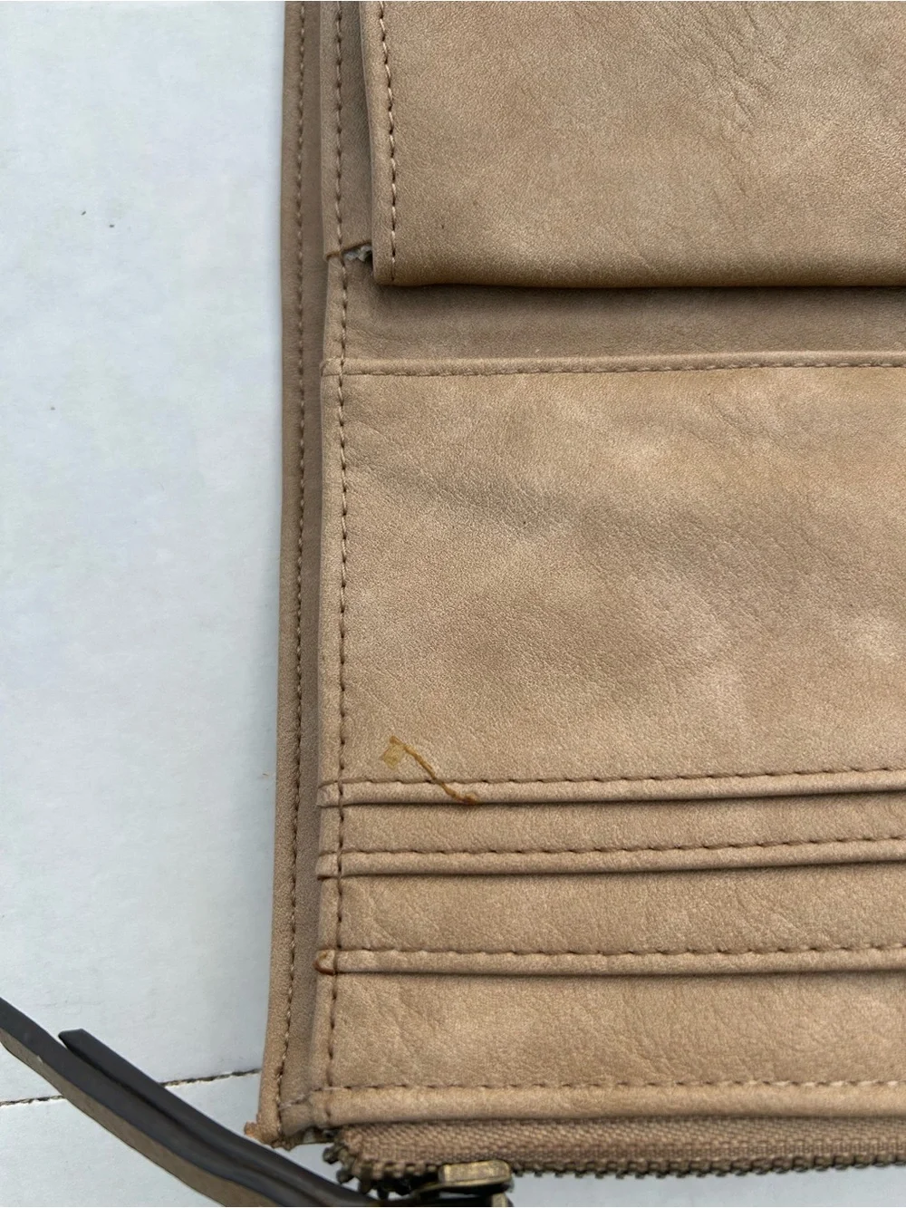 Maurices Taupe Faux Leather Turn-Lock Oversized Wristlet Wallet